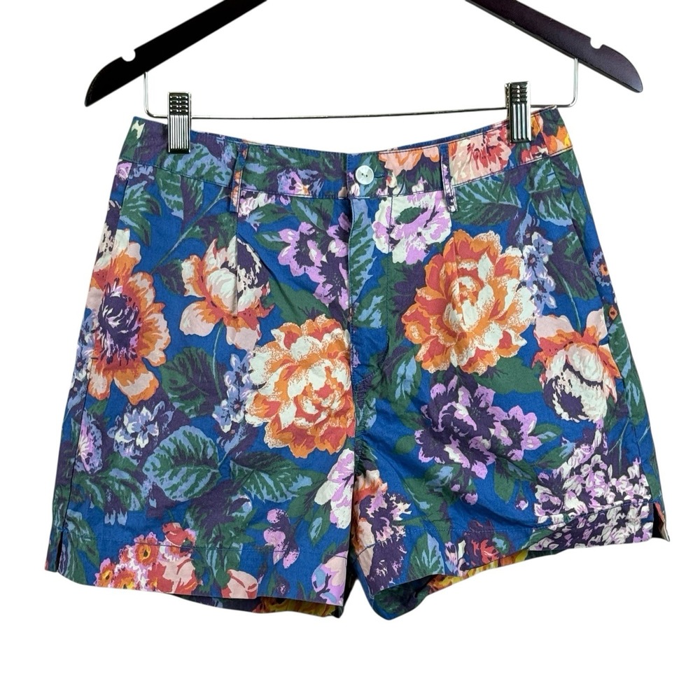 Urban Outfitters High Waist Floral Shorts in Blue, Orange, Purple
